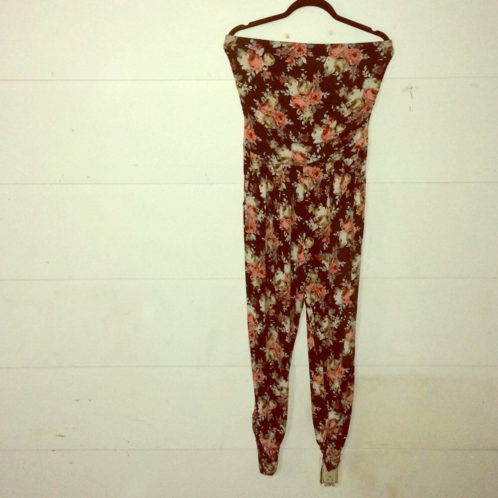 Large American Dream Strapless Long Floral Romper